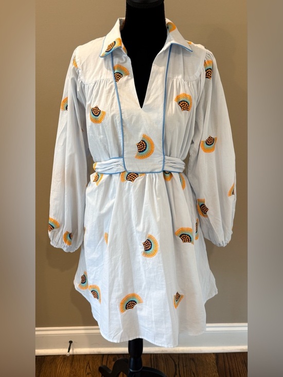 Ciebon Dresses & Skirts - Women’s CIEBON Halliday Light Blue Embroidered long sleeve dress- Size Large